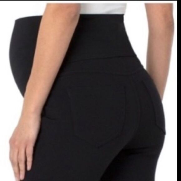 LIVERPOOL Leggings Maternity NEW Stretch Jeans Pockets Black Size 4/27 - Picture 3 of 12